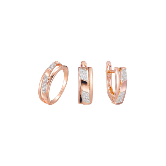 Oro rosa bicolor engastado con piedra