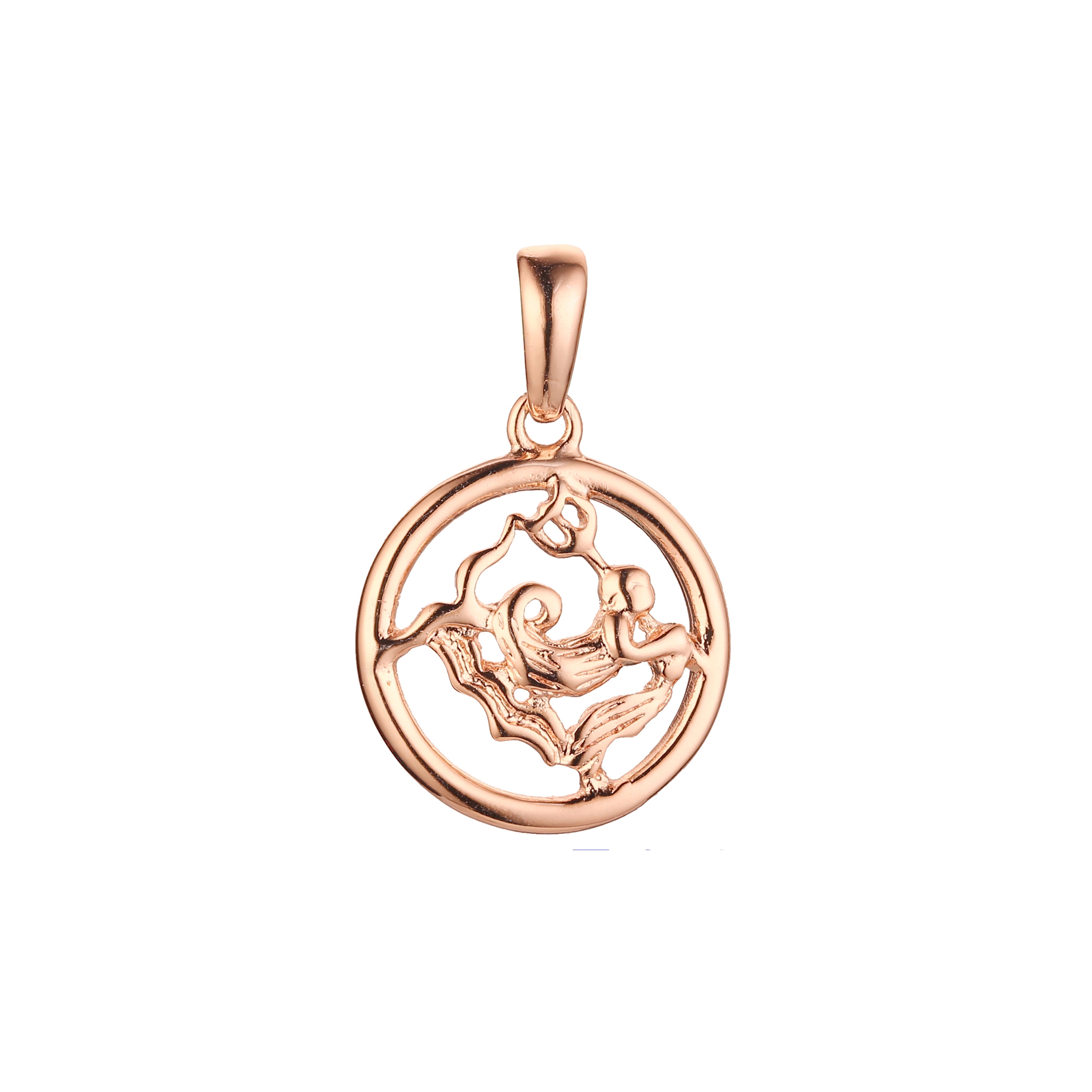 Подвеска в виде созвездия зодиака из розового золота в двух тонах - Glossy Circle