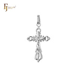 Eastern Orthodox Russian budded pendant in Rose Gold & 14K Gold plating colors