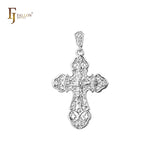 Eastern Orthodox Russian budded pendant in Rose Gold & 14K Gold plating colors