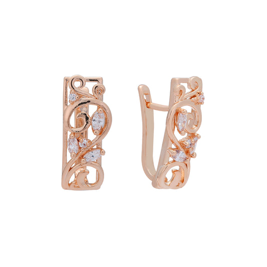 Aretes de racimo en Oro de 14K, baño de Oro Rosa colores