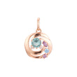 Pingente de cluster em ouro rosa, cores banhadas a ouro 14K