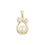 Colgante Perla en Oro Rosa, Oro 14K, Baño de Oro Blanco colores
