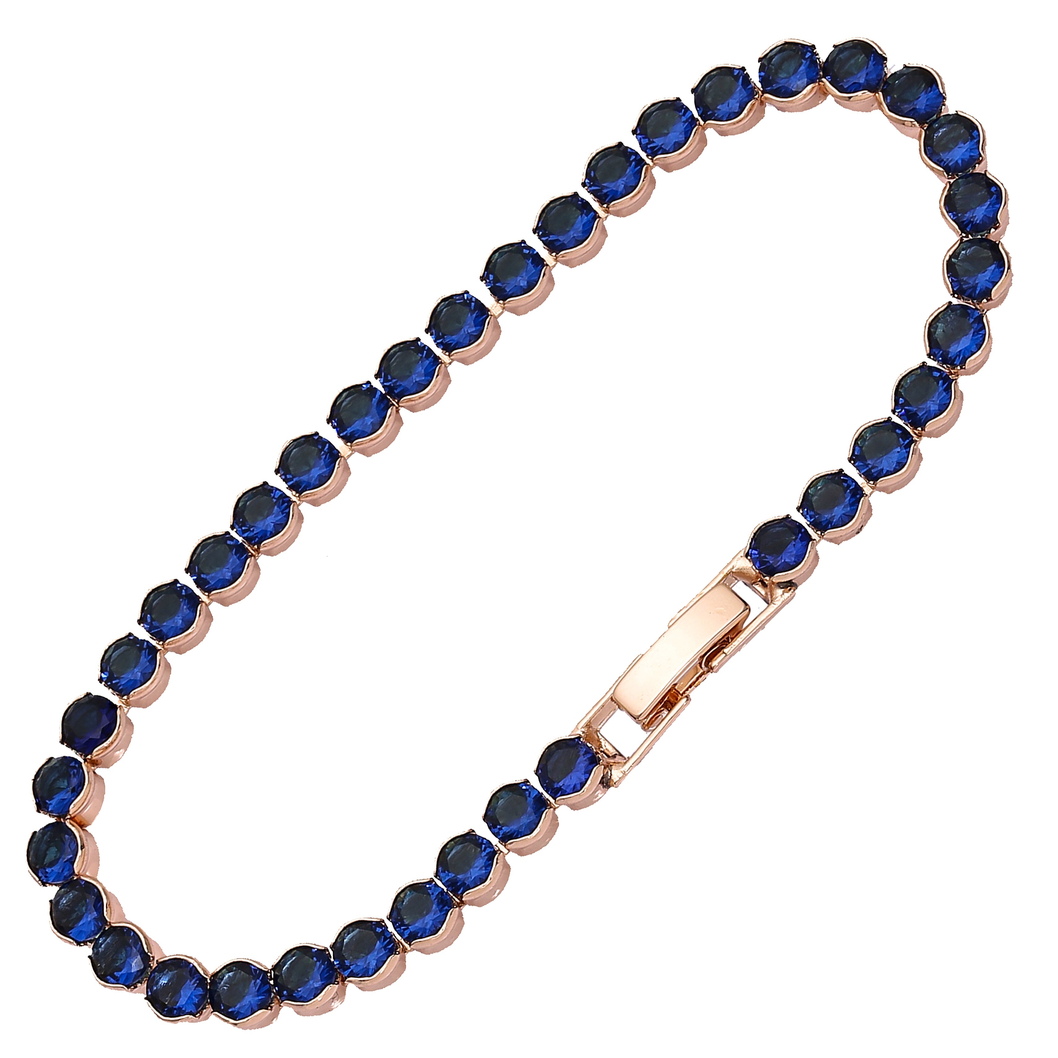 Pulseras Cluster de tenis de lujo chapadas en Oro de 14K, colores Oro Rosa