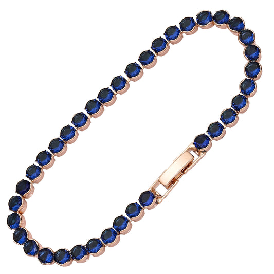 Cluster deluxe Tennis bracelets plated in 14K Gold, Rose Gold colors