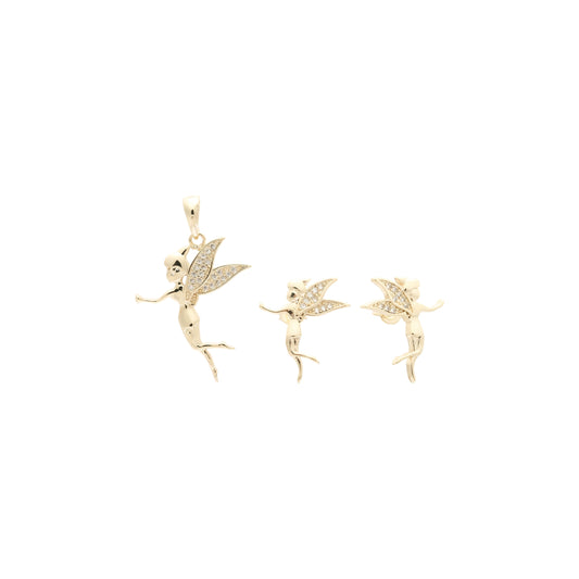 Juego de hadas chapado en Oro 14K, oro rosa.