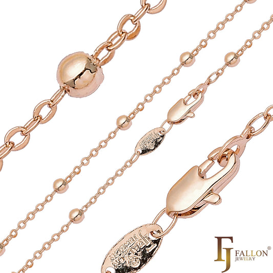 Cadenas de cuentas de oro rosa