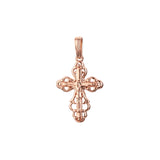 Eastern Orthodox Russian budded pendant in Rose Gold & 14K Gold plating colors