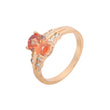 Anillos solitarios de oro rosa con piedra naranja