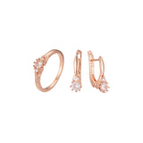 Solitario Rose Gold cara blanca con dos piedras engastadas