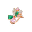 Anéis mistos fashion em ouro rosa com dois tons