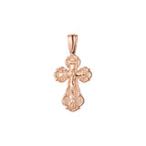 Eastern Orthodox Russian budded pendant in Rose Gold two tone, 14K Gold plating colors