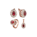 Conjunto Halo chapado en Oro Rosa, bicolor