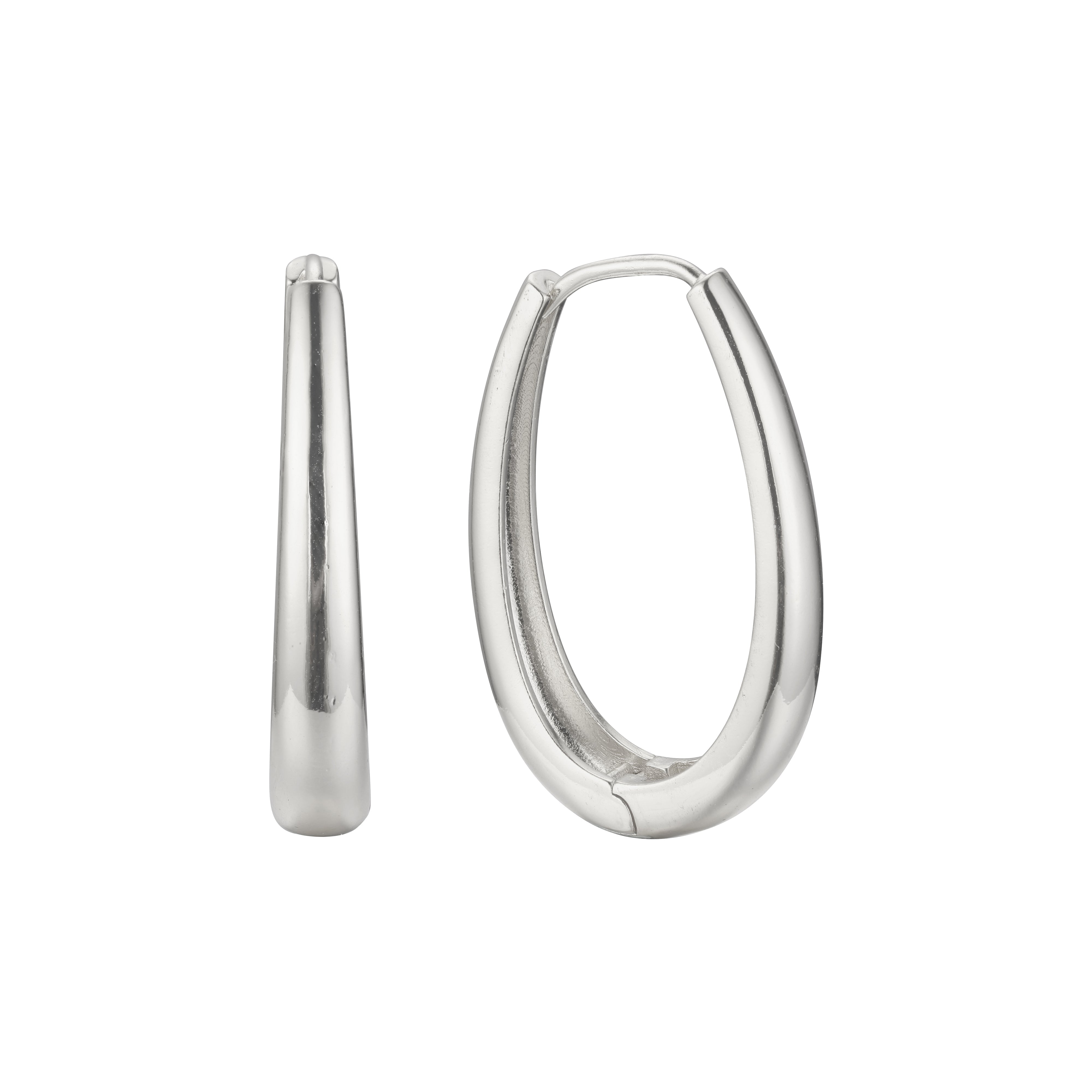 Aretes U Huggie (2 tamaños) en colores baño de Oro 14K, Oro Blanco, Oro Rosa