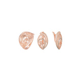 Conjunto de joyas de anillos de filigrana renacentistas chapados en oro rosa