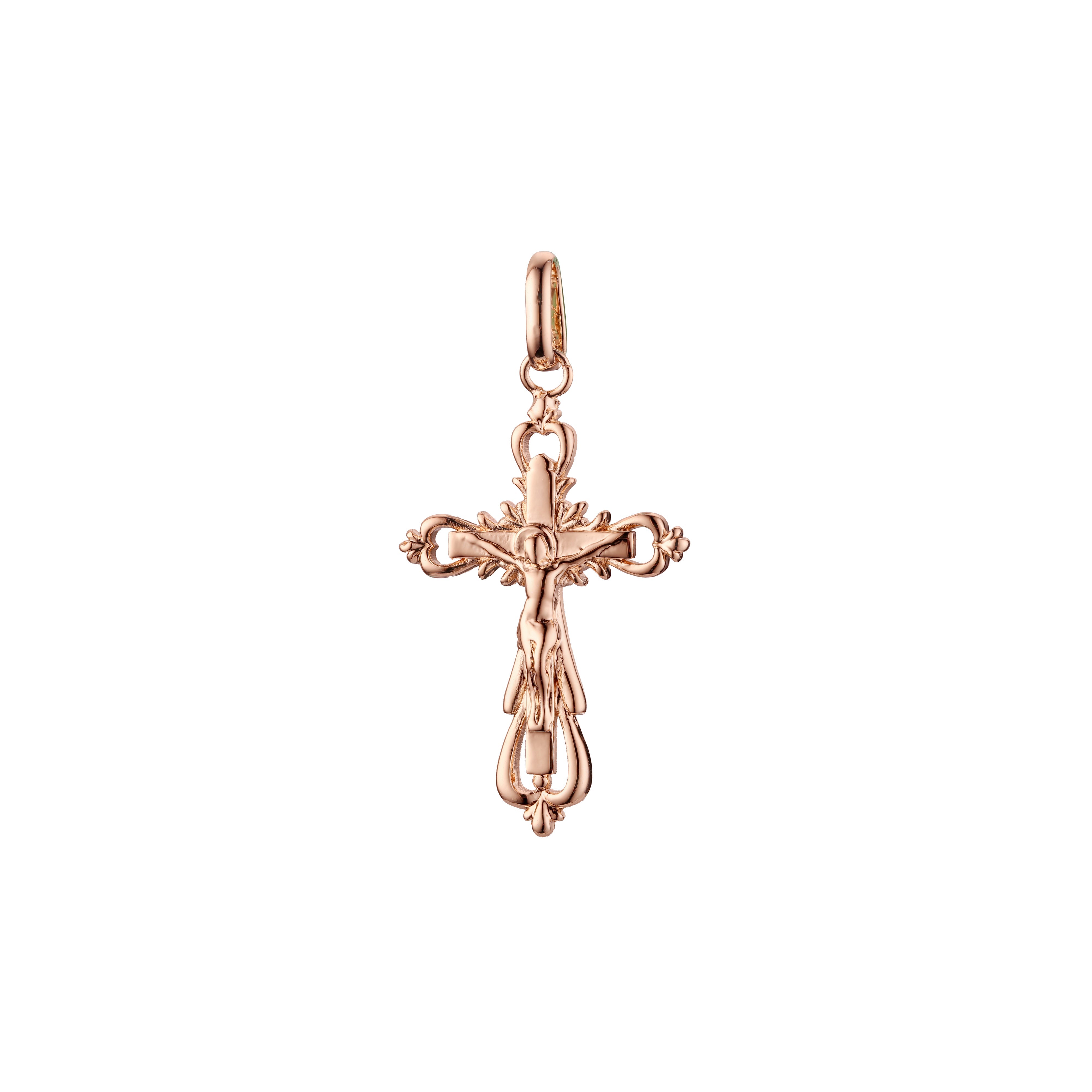 Eastern Orthodox Russian budded pendant in Rose Gold & 14K Gold plating colors