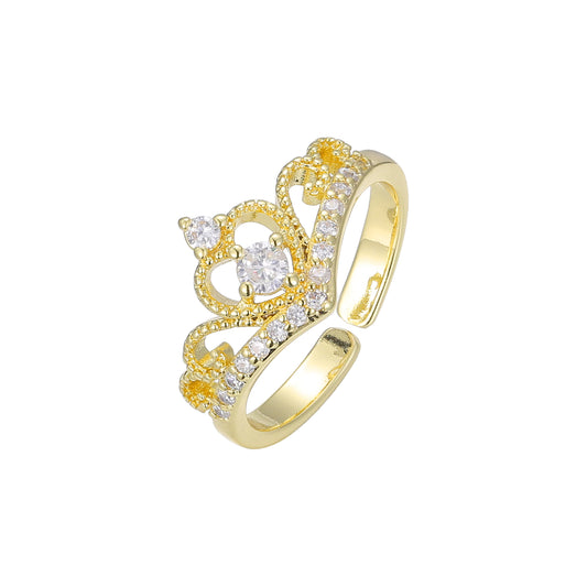 Anillos abiertos corona oro 14K