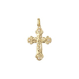 Eastern Orthodox Russian budded pendant in 14K Gold, Rose Gold two tone plating colors