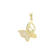 Colgante de mariposa con circonita blanca pavimentada de amor