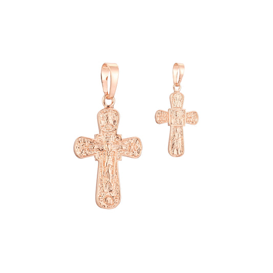Eastern Orthodox Russian pendant in Rose Gold two tone plating colors