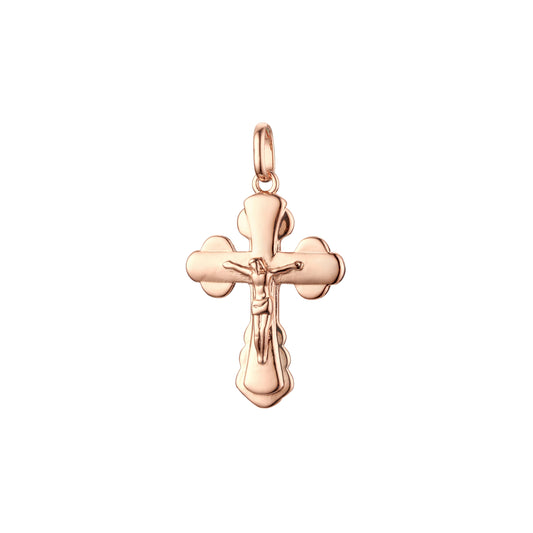 Eastern Orthodox Russian budded pendant in Rose Gold, White Gold plating colors