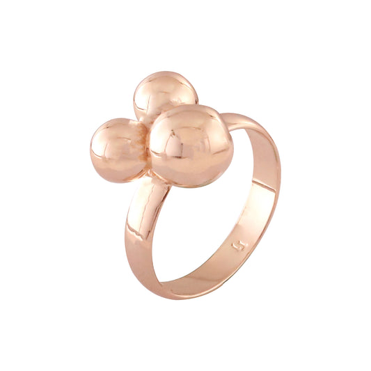 Anillos minimalistas de oro rosa con cuentas triples