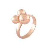 Anillos minimalistas de oro rosa con cuentas triples