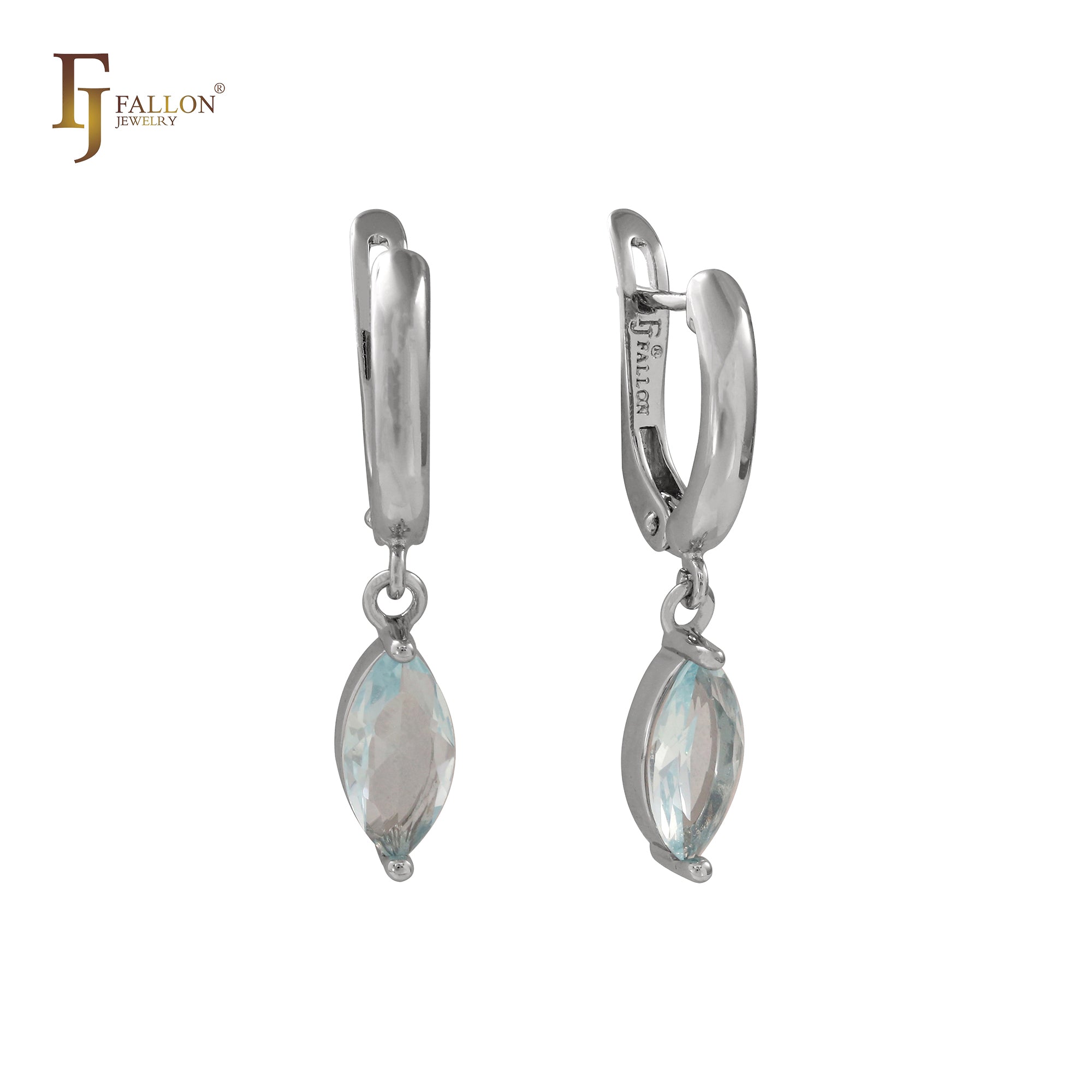 Серьги-капли Solitaire Marquise из 14-каратного золота, розового золота, белого золота