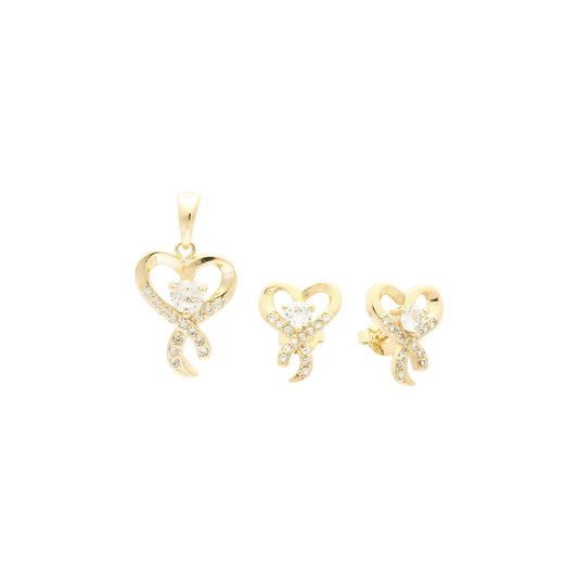 Conjunto de corazón de oro rosa