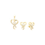 Conjunto de corazón de oro rosa