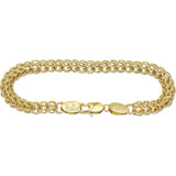 Cable de doble anillo Bismarck cadenas de eslabones rolo chapados en oro de 14 quilates, oro rosa