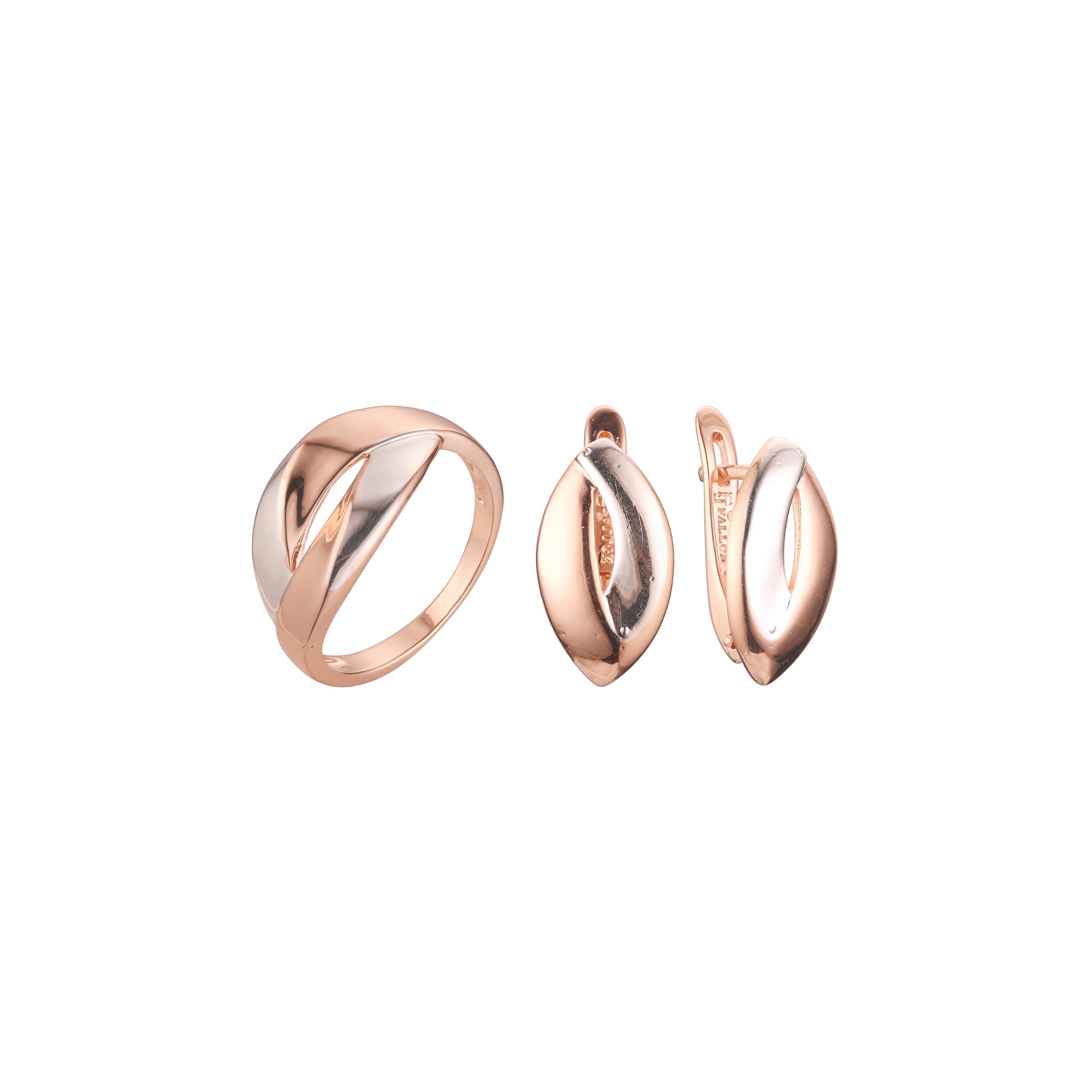 Conjunto de simplicidad de dos tonos de oro rosa