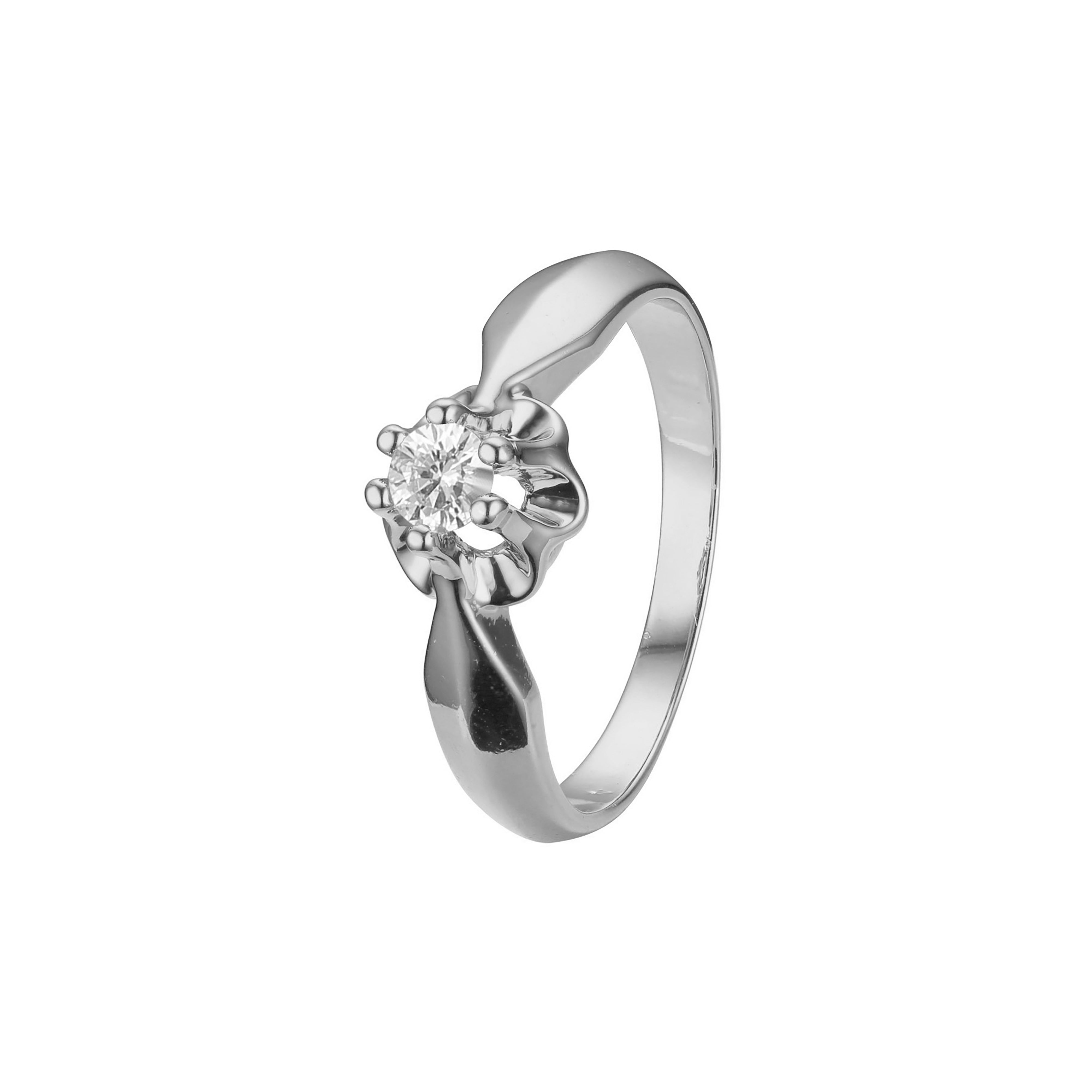 Anillos Solitario piedra redonda en colores baño Oro 18K, Oro Blanco, Oro 14K, Oro Rosa