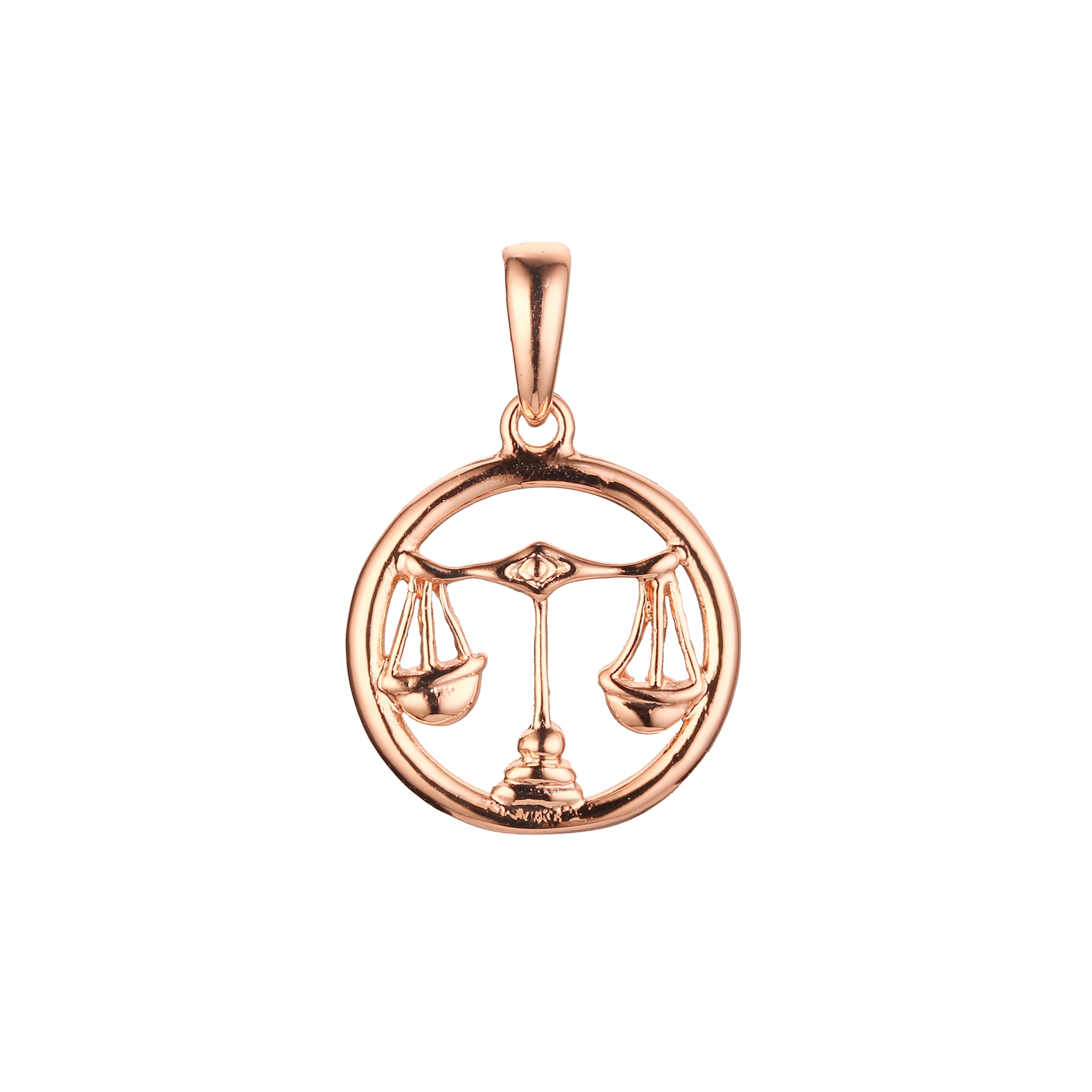 Подвеска в виде созвездия зодиака из розового золота в двух тонах - Glossy Circle
