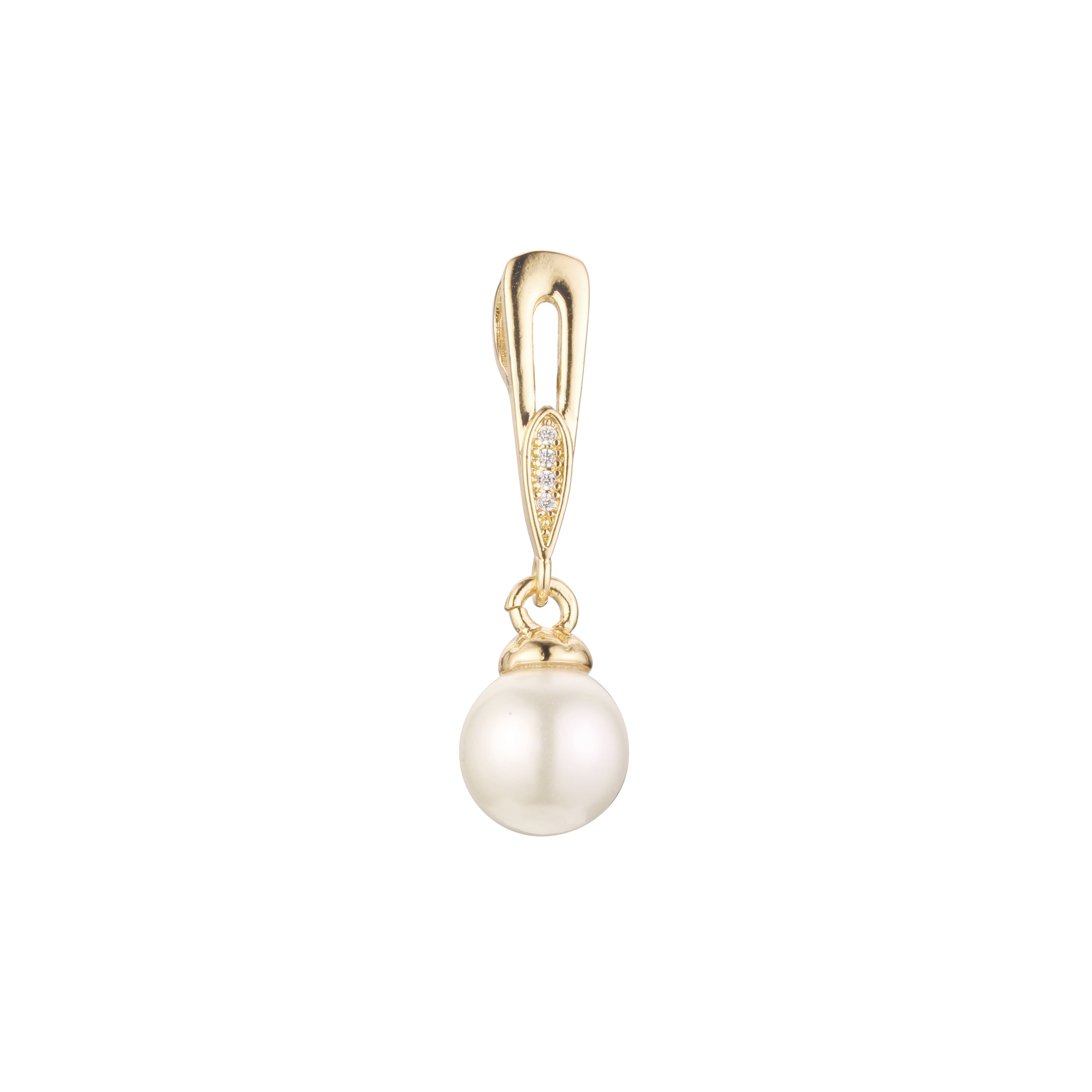 Colgante Perla en Oro Rosa bicolor, baño de Oro 14K colores