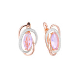 Серьги Solitaire Marquise из 14-каратного золота, розового золота, двухцветные