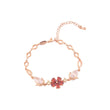 Pulseras de flores en racimo chapadas en oro rosa, oro de 14 k
