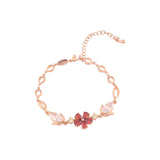 Pulseras de flores en racimo chapadas en oro rosa, oro de 14 k