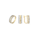 Juego de llaves griegas con anillos en Oro de 18 quilates, Oro rosa, Oro 14K, baño de dos colores