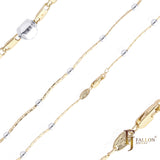 Beads Mirror link link chains plated in 14K Gold, Rose Gold, two tone