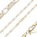 Cadenas martilladas de eslabones Mariner Z chapadas en Oro 14K, dos tonos