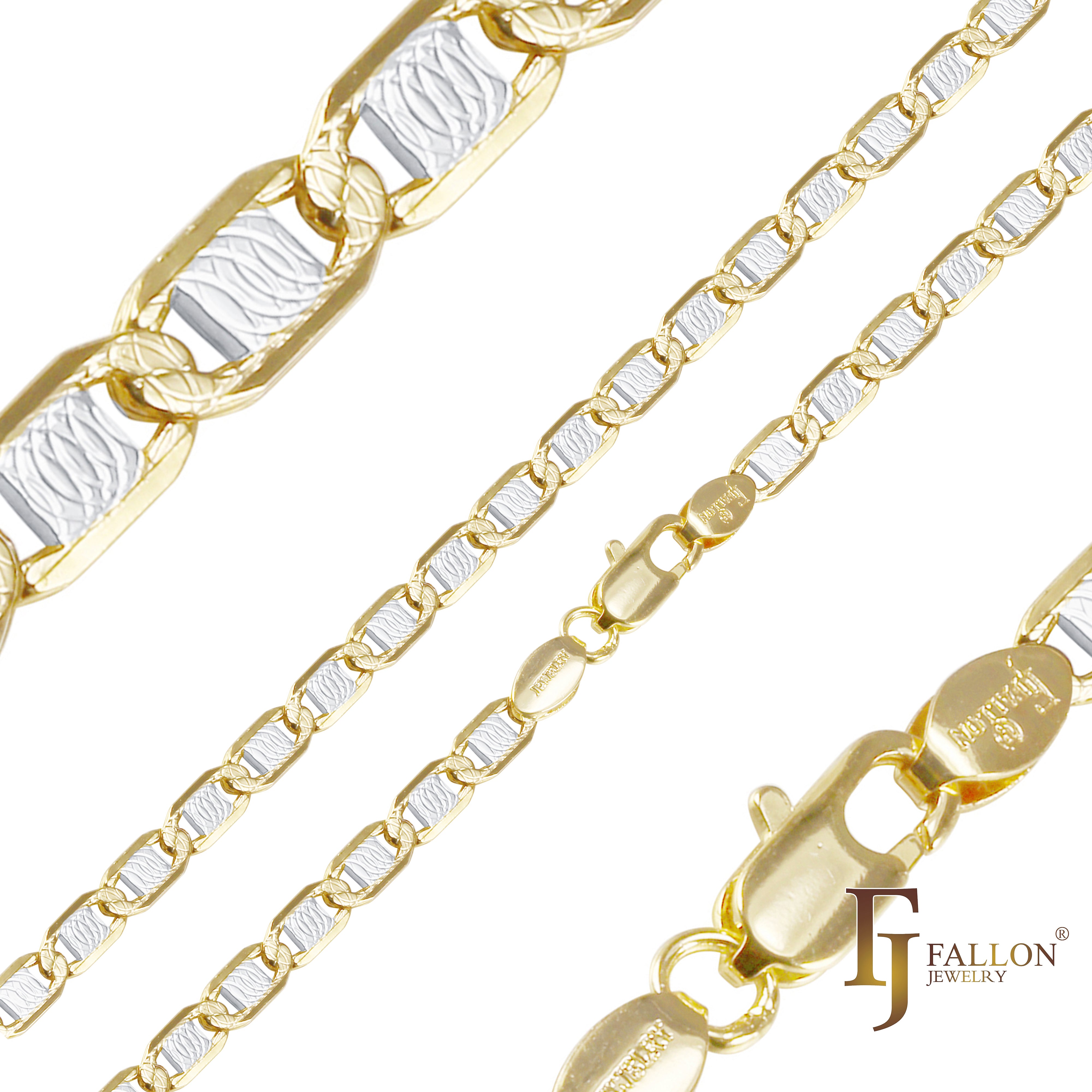 Mariner link curved ripple hammered 14K Gold, Rose Gold, two tone chains YIAKQ
