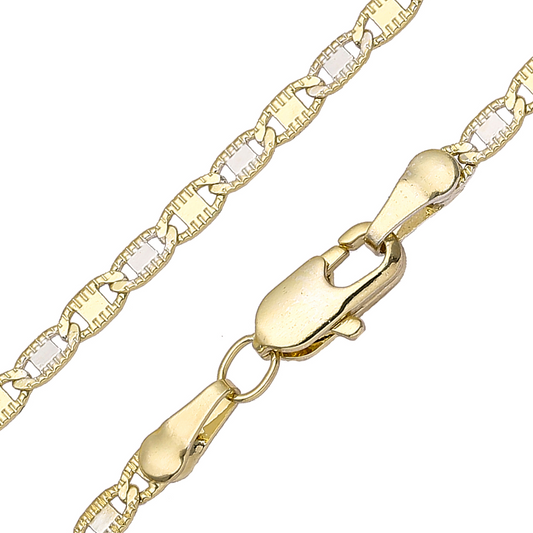 Mariner link Chains plated in 14K Gold, two tone