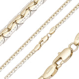 ファンシー C リンク ドット ハンマード 14K ゴールド、ローズゴールド ツートーン チェーン CRLH