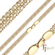 Bismarck weaving anchor quadruple four link chains plated 14K Gold, Rose Gold, two tone