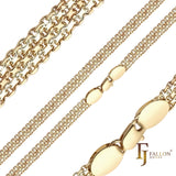 Bismarck weaving anchor quadruple four link chains plated 14K Gold, Rose Gold, two tone