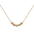 Collar de cinco cuentas de oro de 14 quilates en dos tonos