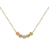 Collar de cinco cuentas de oro de 14 quilates en dos tonos