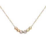 Collar de cinco cuentas de oro de 14 quilates en dos tonos