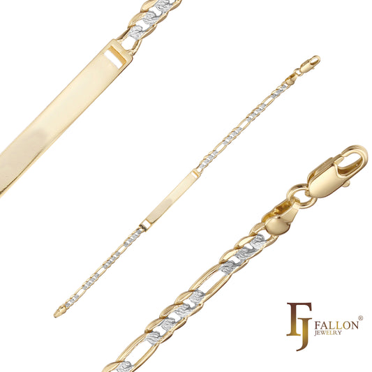 Pulseras de identificación para hombre chapadas en Oro 14K.